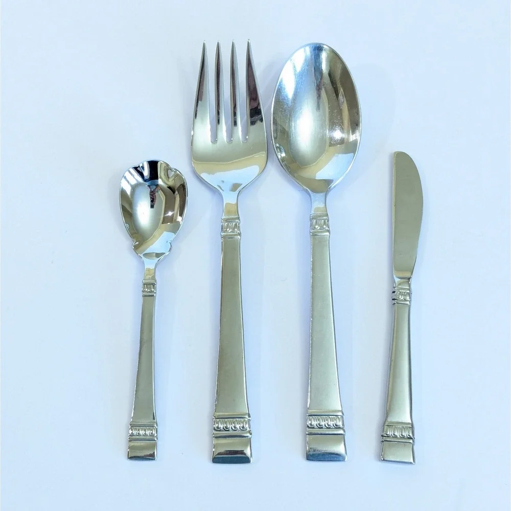Oneida CADENCE Hostess Set 18/10 Stainless Serving Spoon Fork Sugar Butter Knife